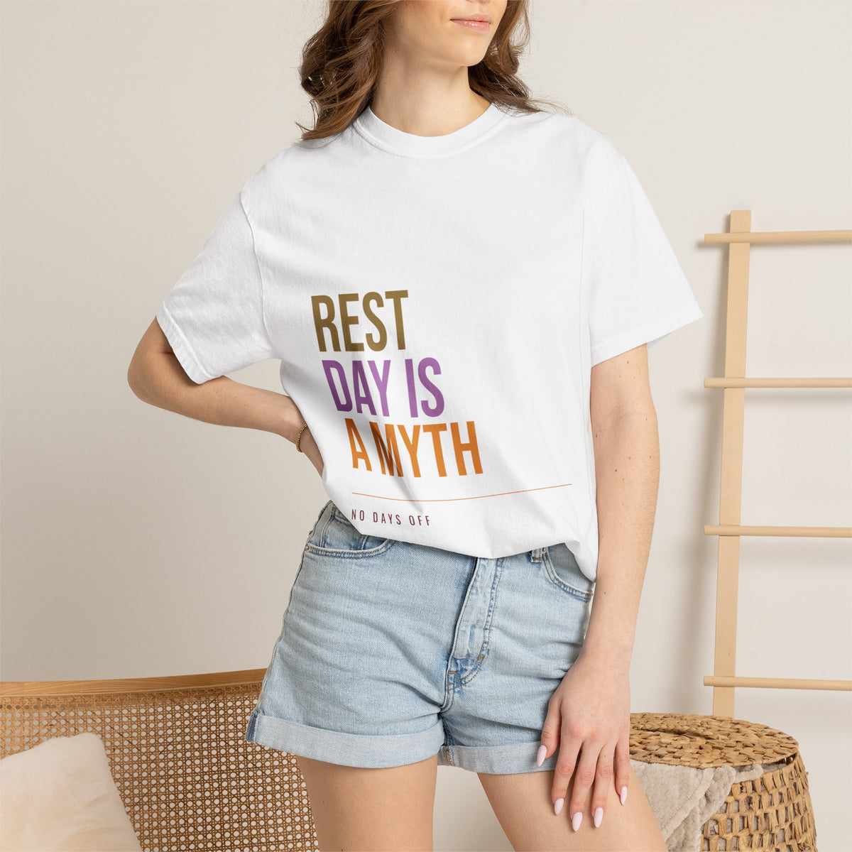 T-Shirt — "Rest Day Is A Myth" Fitness Tee (Motivational Workout Shirt)